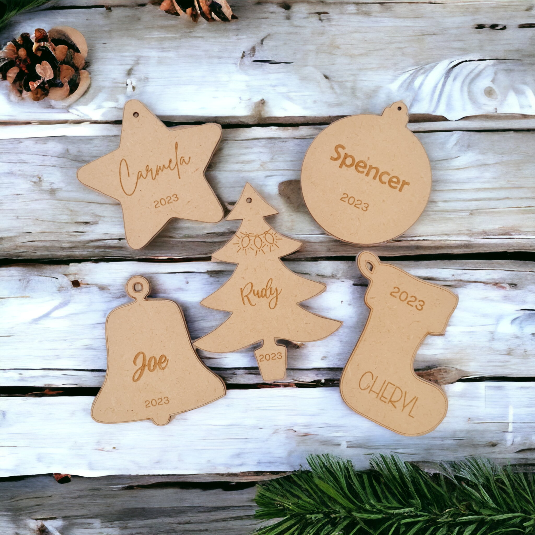 Bulk wooden ornaments deals
