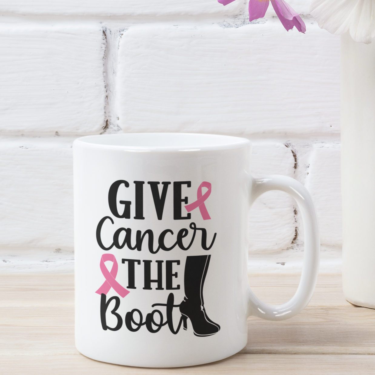 Give Cancer the Boot Mug