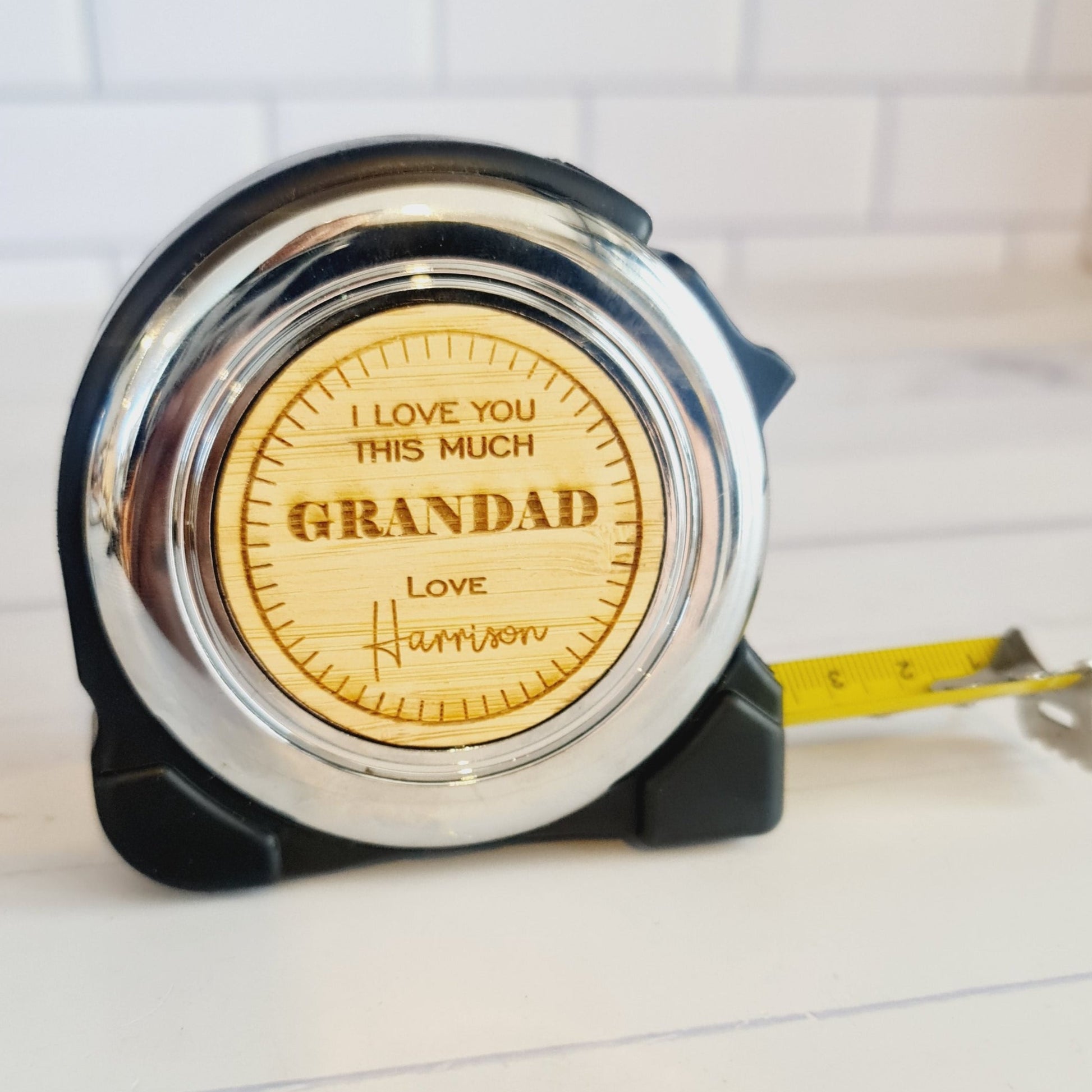 I love you this much granddad personalised tape measure