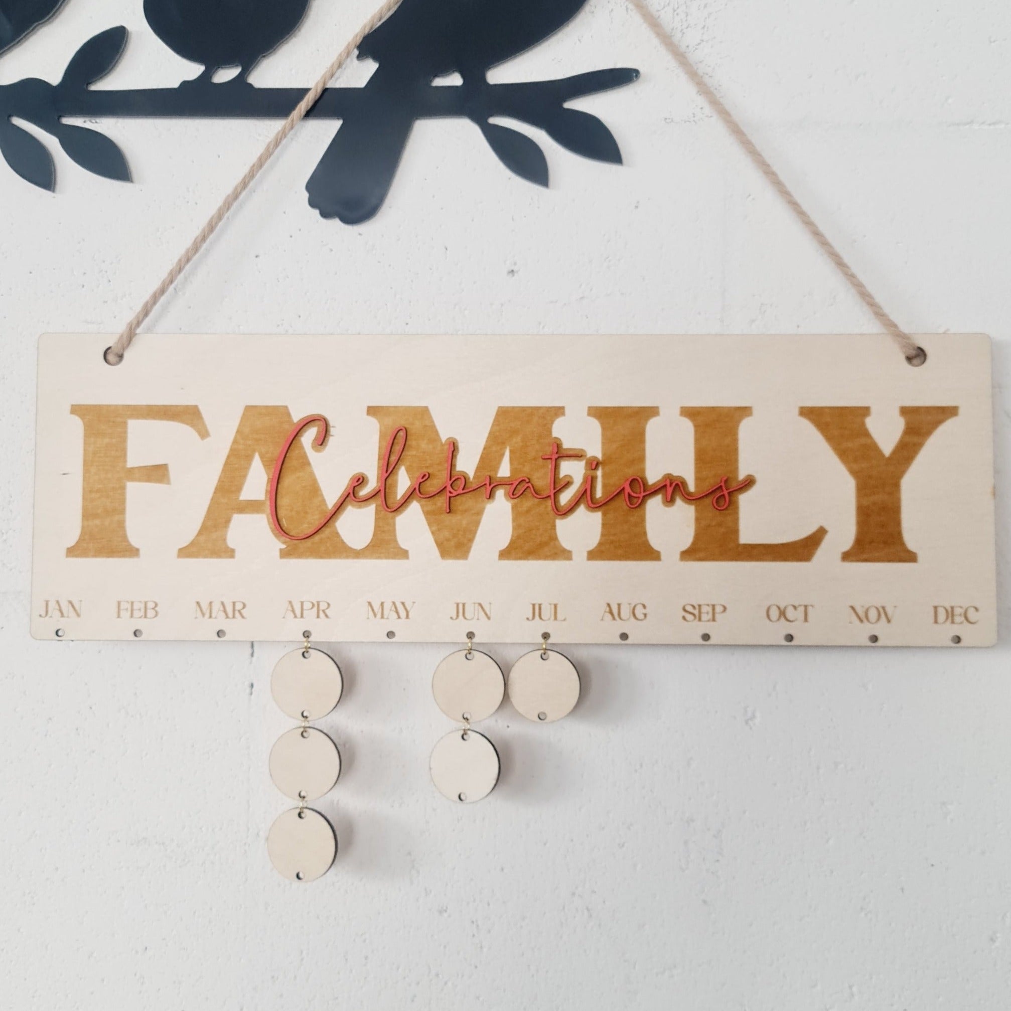 Wooden Calendar - Family Celebrations