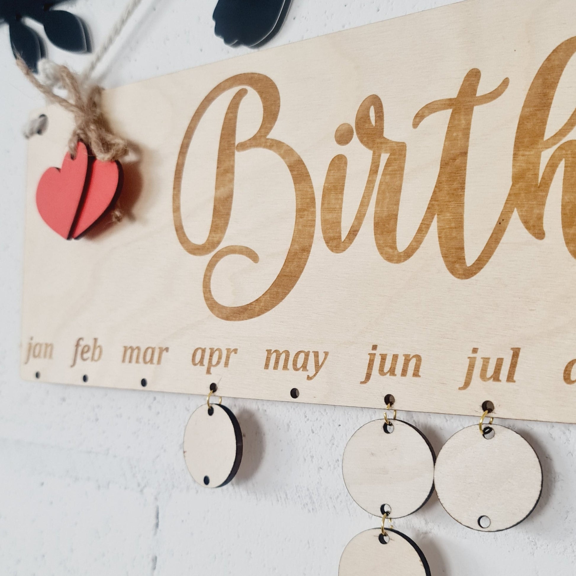 Laser Engraved Birthday Calendar with writeable discs