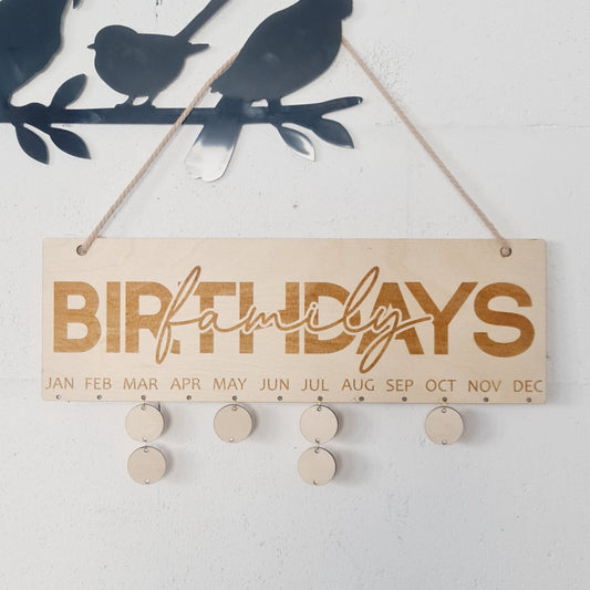 Wooden Calendar - Family Birthdays