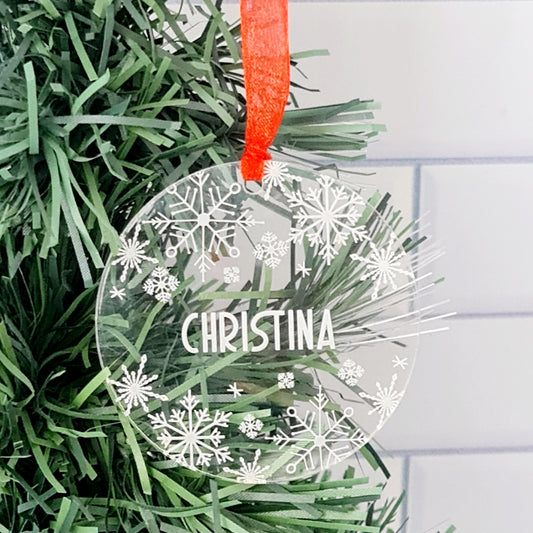 Personalised Acrylic Snowflake Christmas Decoration