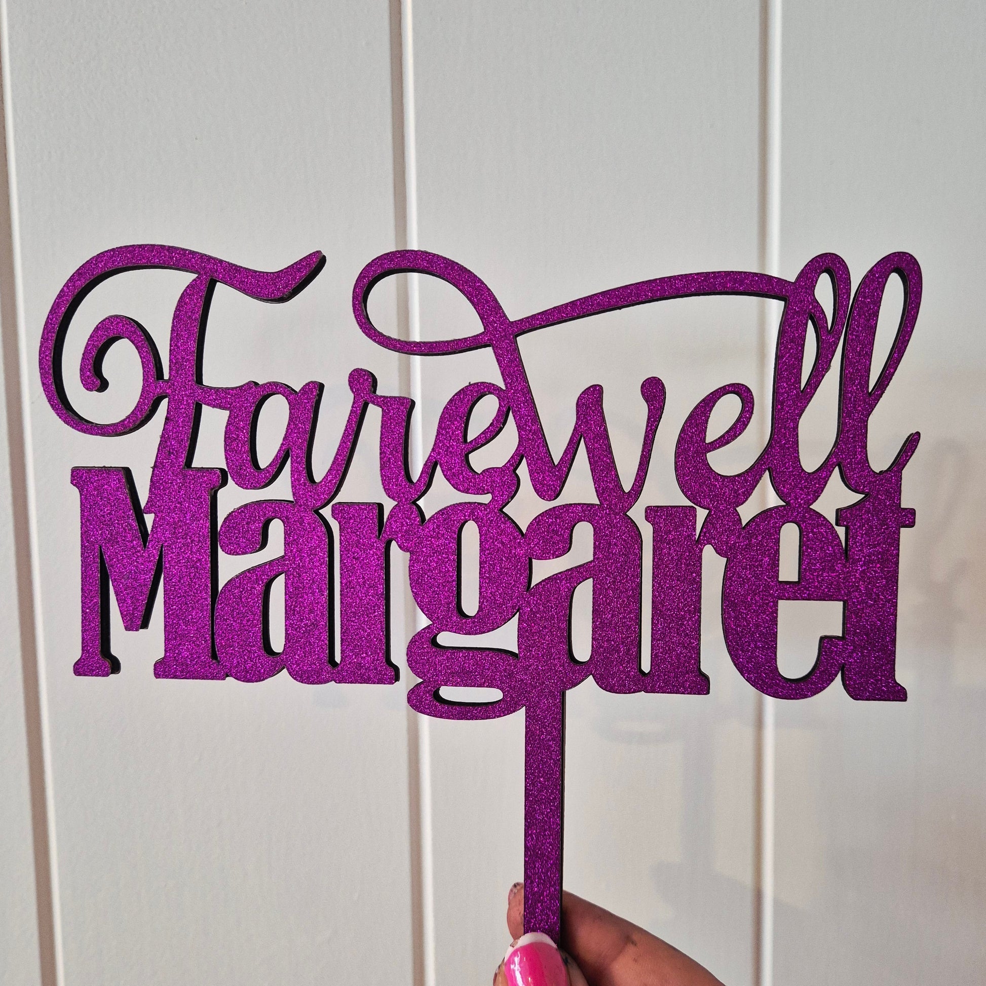 Farewell Cake Topper with Glitter Cardstock on both sides