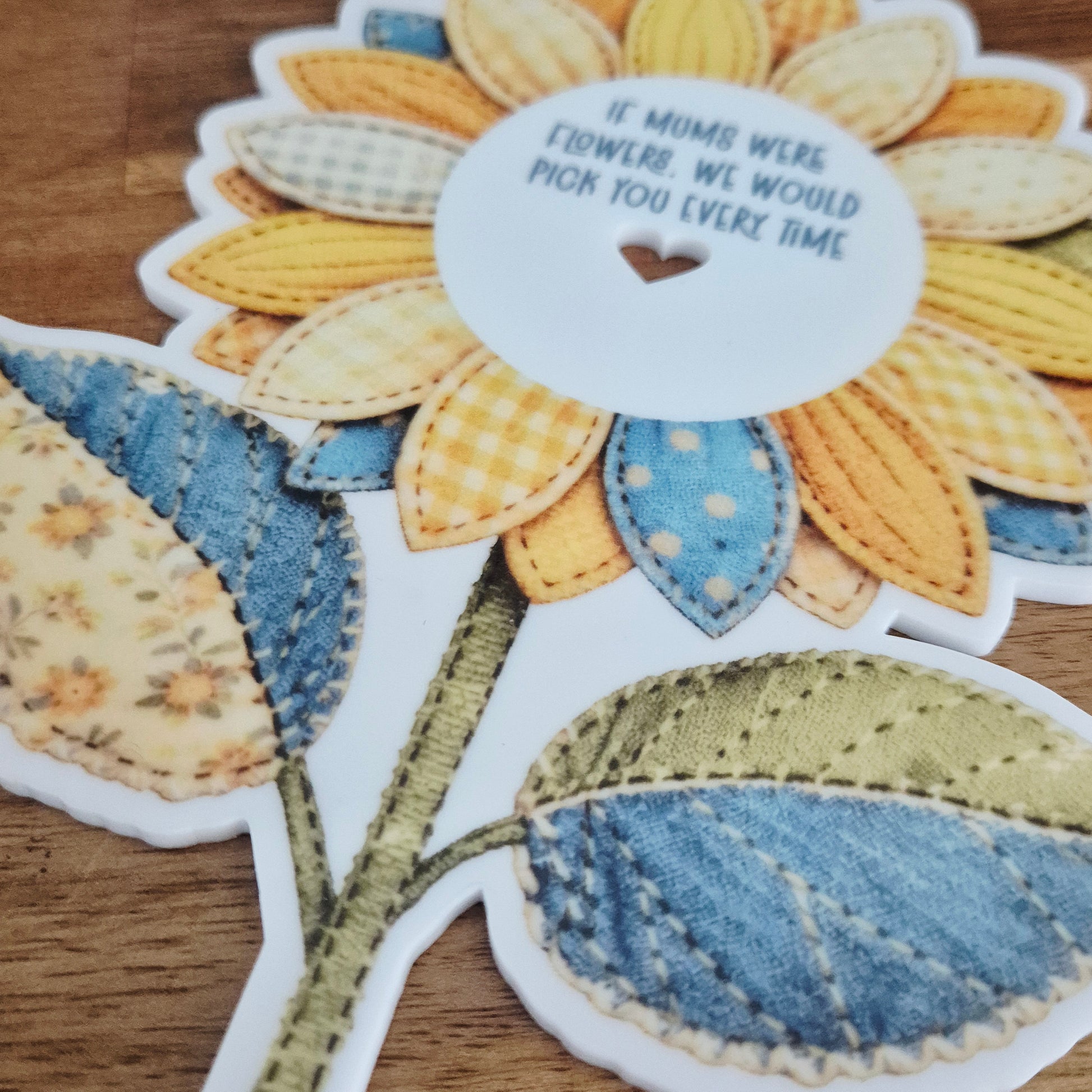 Patchwork Sunflower Stick for Mothers Day