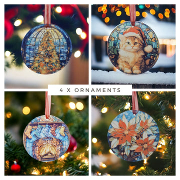 Stained Glass Acrylic Christmas Decoration (4 options)