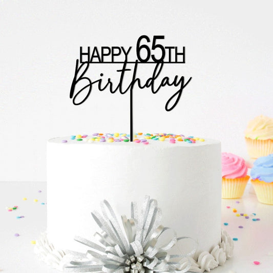 Happy 65th Birthday Cake Topper