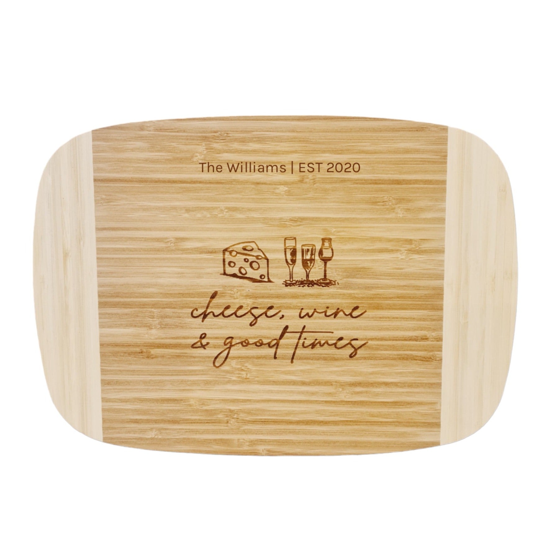Bamboo Cutting board with personalisation at the top