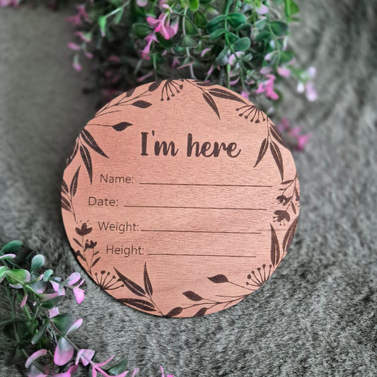 I'm here - Birth Announcement Disc