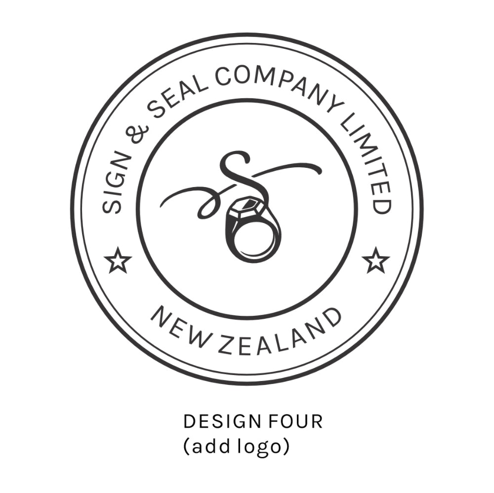 Circular logo design for Sign & Seal Company Limited, New Zealand with a stylized 'S' and text.