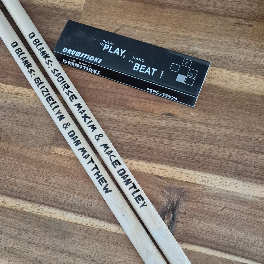 A set of custom drumsticks