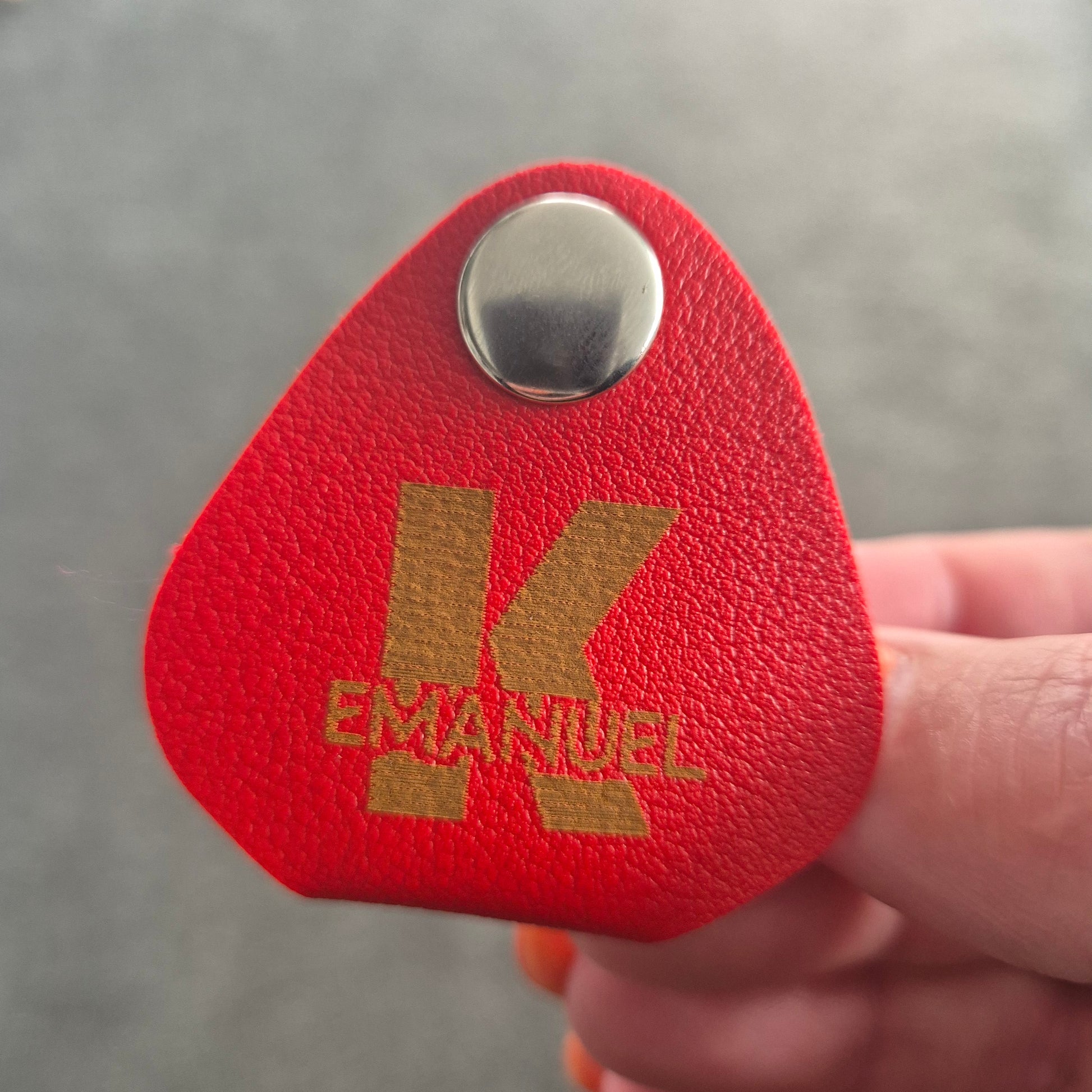 Engraved Guitar Pick Keyring