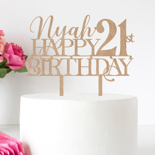 Happy 21st Birthday Cake topper 