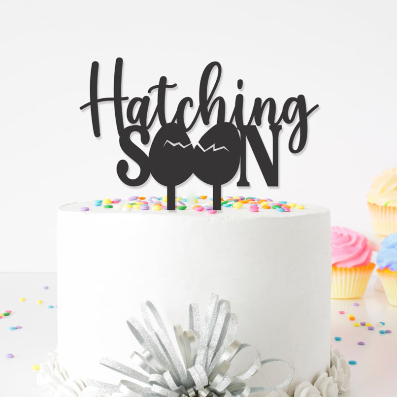 Hatching Soon Lettering Hatching Soon (1) - Cake Topper