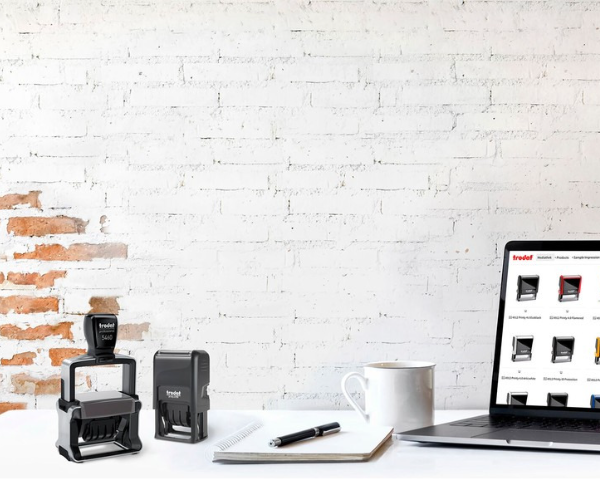 Home Page Image with Self Inking Rubber Stamps in an office