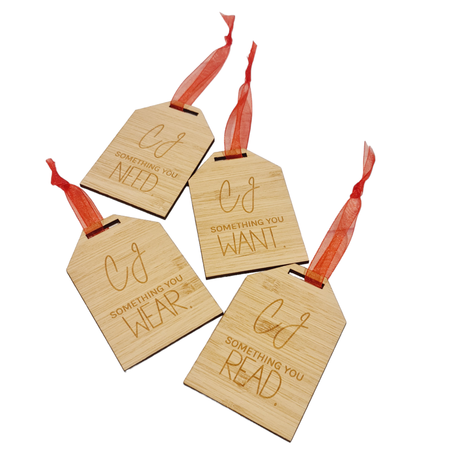 Personalised Need Want Read Wear Gift Tags