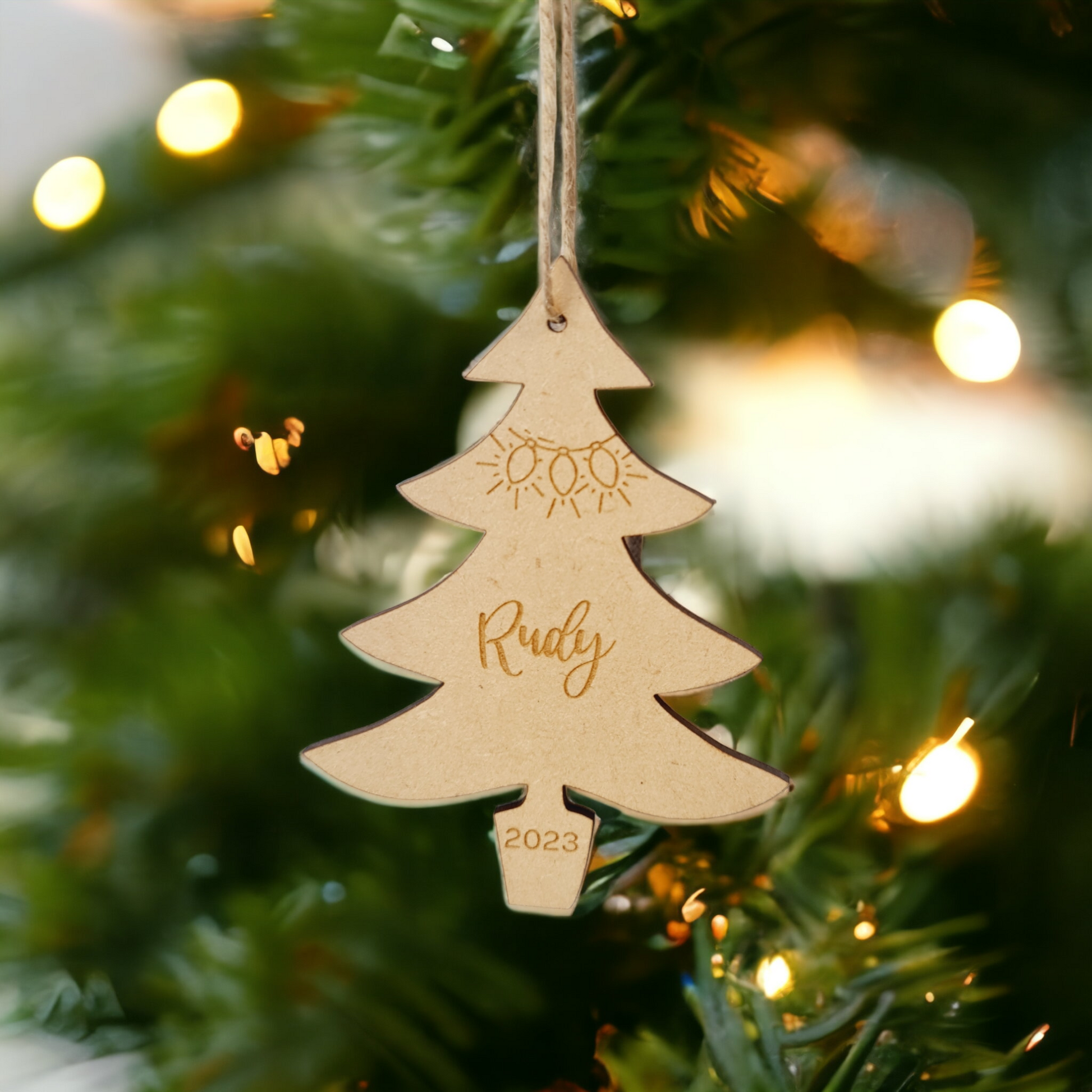Bulk MDF Laser Cut Tree Christmas Bauble