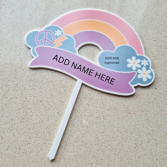Retro Rainbow Cake Topper