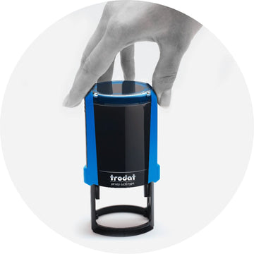 A image of a custom rubber self inking stamp made in New Zealand.