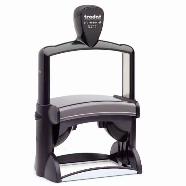 Black Trodat professional stamp on a white background