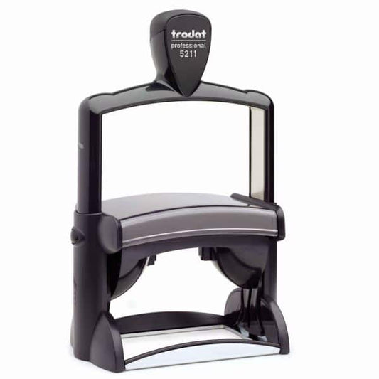 Black Trodat professional stamp on a white background