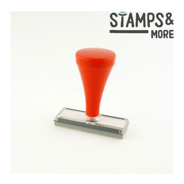 Vue Rectangle Stamp Traditional Handheld Stamp with Red Handle