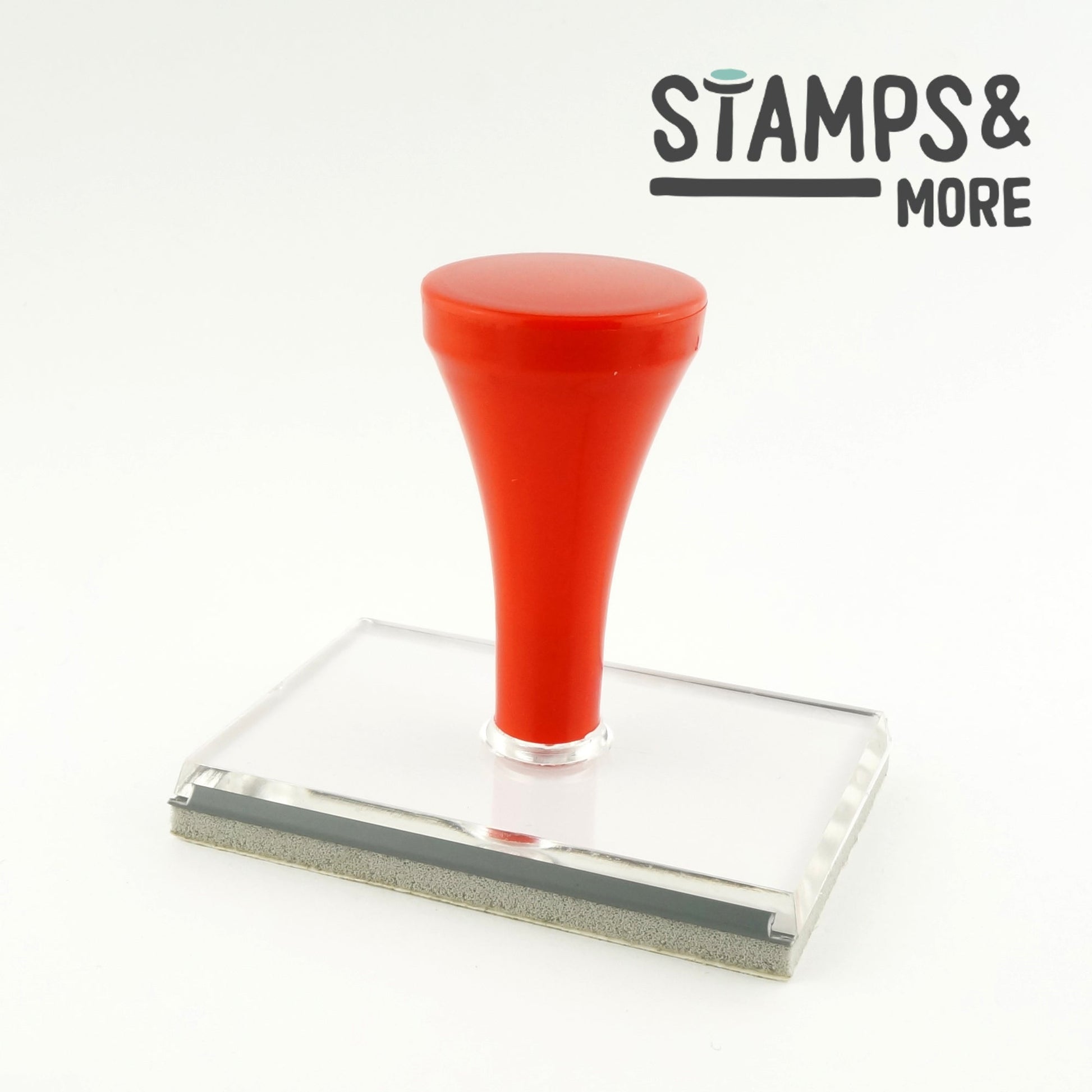 Vue Handheld Stamp Rectangle with Red Handle