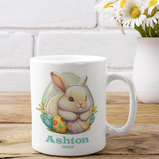 Floral Bunny Easter Mug