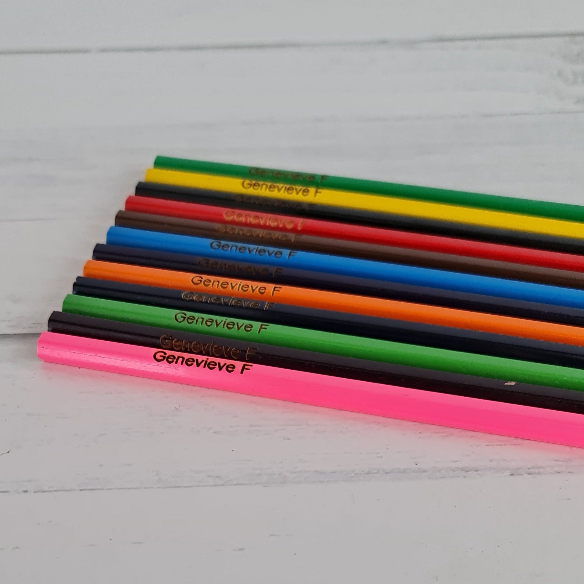 Personalised Coloured Pencils with engraved Name