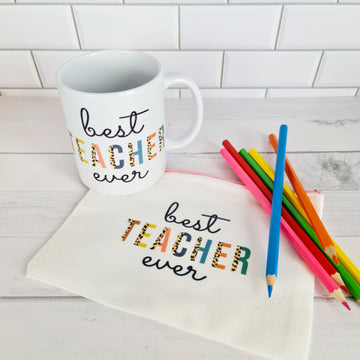 Teacher Mug and Pencil Case Bundle - Best Teacher Ever