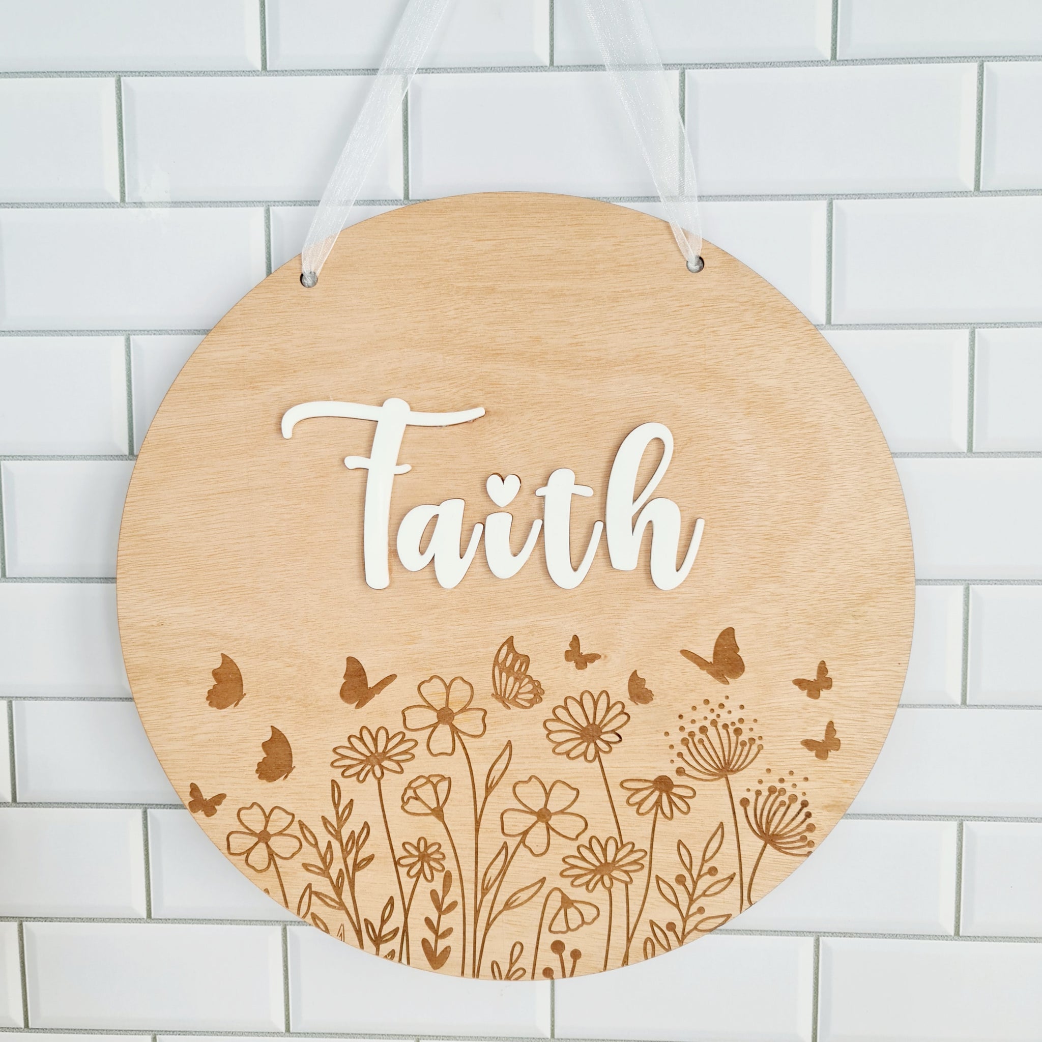 Wooden Round Name Plaque
