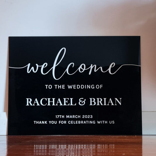 Large Personalised Acrylic Wedding Welcome Sign