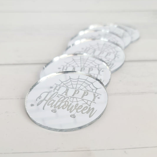 Halloween Cupcake Discs in Silver with an amazing Halloween design