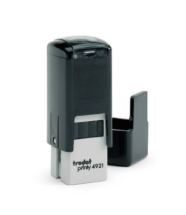 Trodat 4921 mini square self-inking stamp 12mm custom loyalty card stamp Custom 1.2cm square stamp being used on a coffee loyalty card