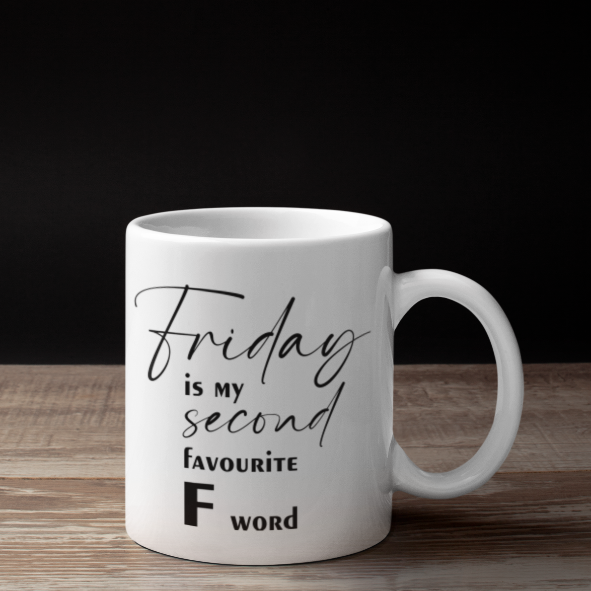 Friday is my second favourite F word Mug in black