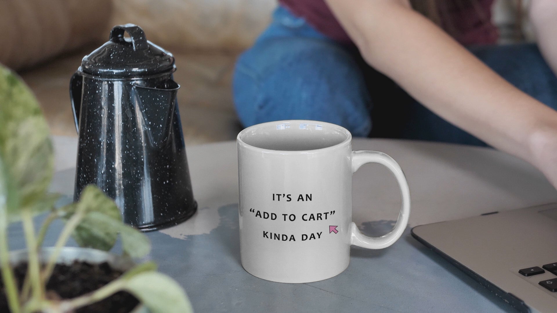 Its and add to card kinda day video, woman pouring coffee into her mug